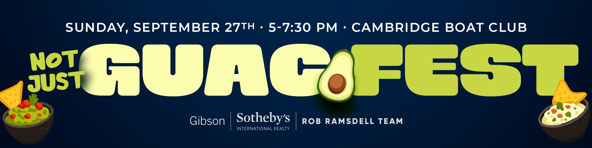 Not Just Guac Fest — Sunday, September 27, 5–7:30 PM at the Cambridge Boat Club